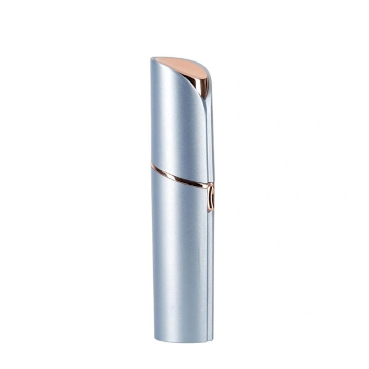 Epilator facial, aparat mini pentru indepartarea parului, nedureros, usb reincarcabil cu lumina led, pentru buza superioara/barbie/obraji, albastru deschis/roz auriu