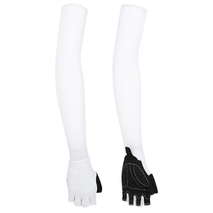 Manusi/mansete de protectie solara din poliuretan elastic, palma antialunecare din silicon, cu prosop la degetul mare si fara cusaturi, Alb, L