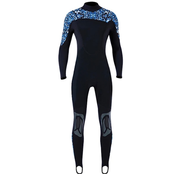 Costum de baie dintr-o bucata de 1,5 mm pentru scufundari, protectie solara, maneca lunga, snorkeling, surfing, barbat, albastru M