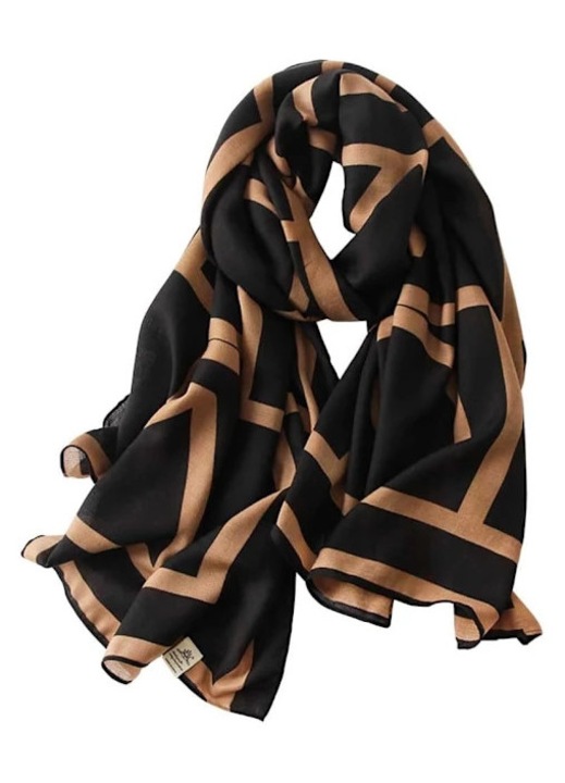 Esarfa lunga dama, bumbac poliester, model floral multicolor, 180x90cm