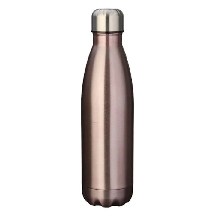 Sticla termo/bidon din otel inoxidabil XF6, izolata, capac cu garnitura de cauciuc, reutilizabila, fara BPA, roz/auriu, 500ml