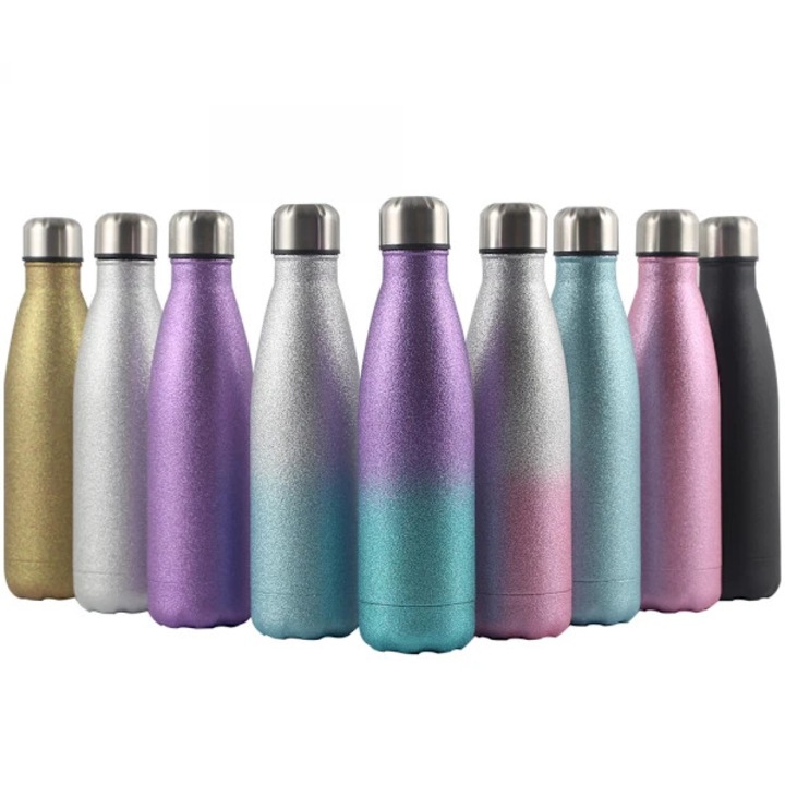 Termos din otel inoxidabil 500ml izolat dublu, antiderapant, etans, argintiu