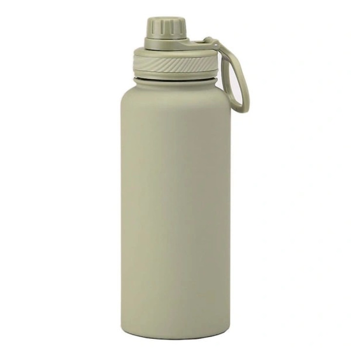 Sticla termos sport din otel inoxidabil, 1000ml, verde fasole, cu maner