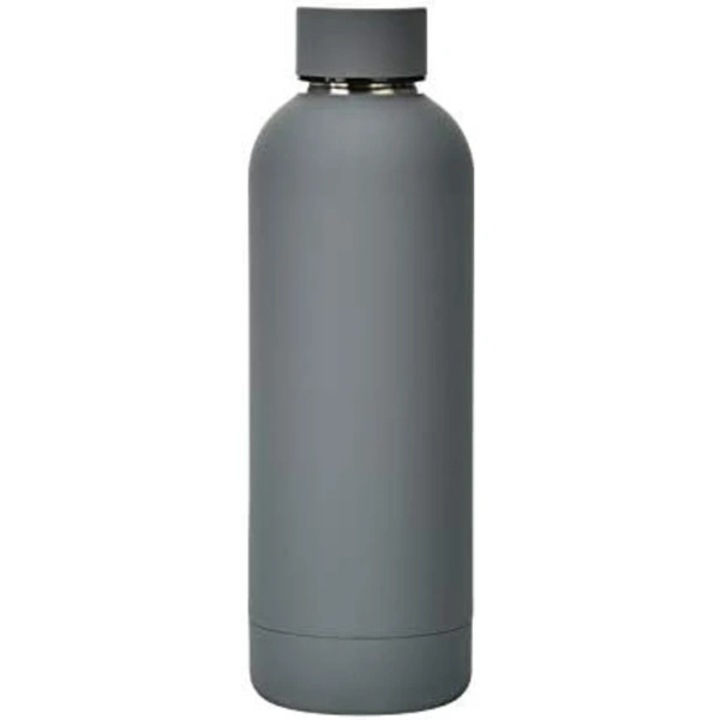 Sticla termica/bidon sport, otel inoxidabil 304 (18/8) dublu perete, izolat vid, gat ingust, compatibil cu suport pahare auto, fara condens, gri, 500ml (17oz)