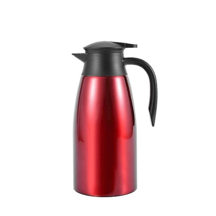 Termos, carafa termica din otel inoxidabil 304, izolare vid, dublu perete, pastreaza temperatura pana la 24 ore, rosu, 2 l