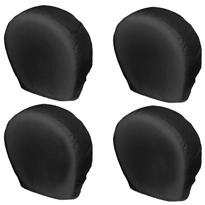 Set 4 bucati, Husa pentru anvelope din Oxford 420D, rezistenta la apa, tiv elastic cu bucle si snur de strangere, Negru, Diametru 48-58 cm, Latime 29 cm