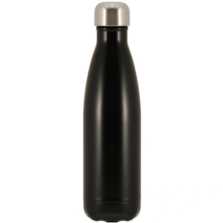 Termos, sticla termoizolanta reutilizabila, otel inoxidabil 18/8, etans, pastreaza cald 12h/rece 24h, negru, 500ml