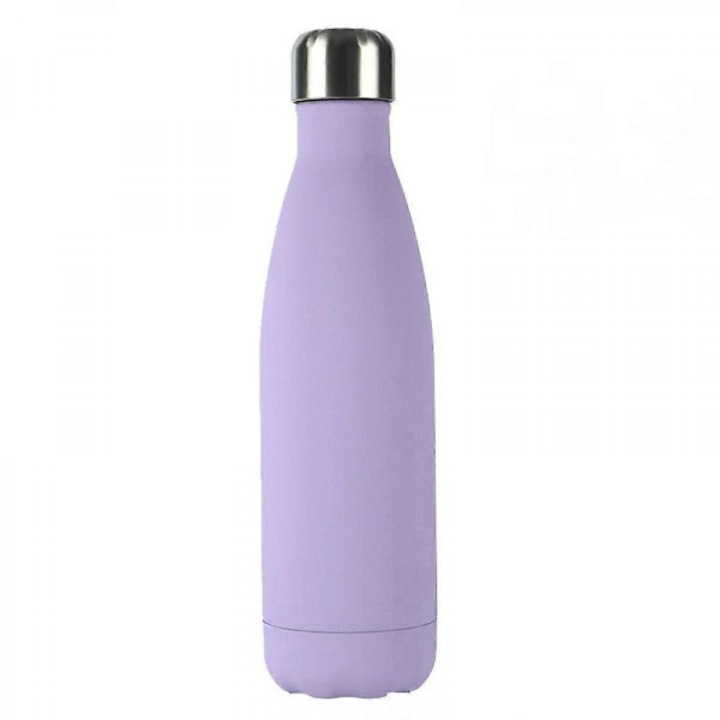 Sticla termos/bidon pentru apa, inox 18/8 (304), etansa, pastreaza bauturi calde 12h si reci 24h, lavabila la masina de spalat, fara bpa, mov, 500 ml