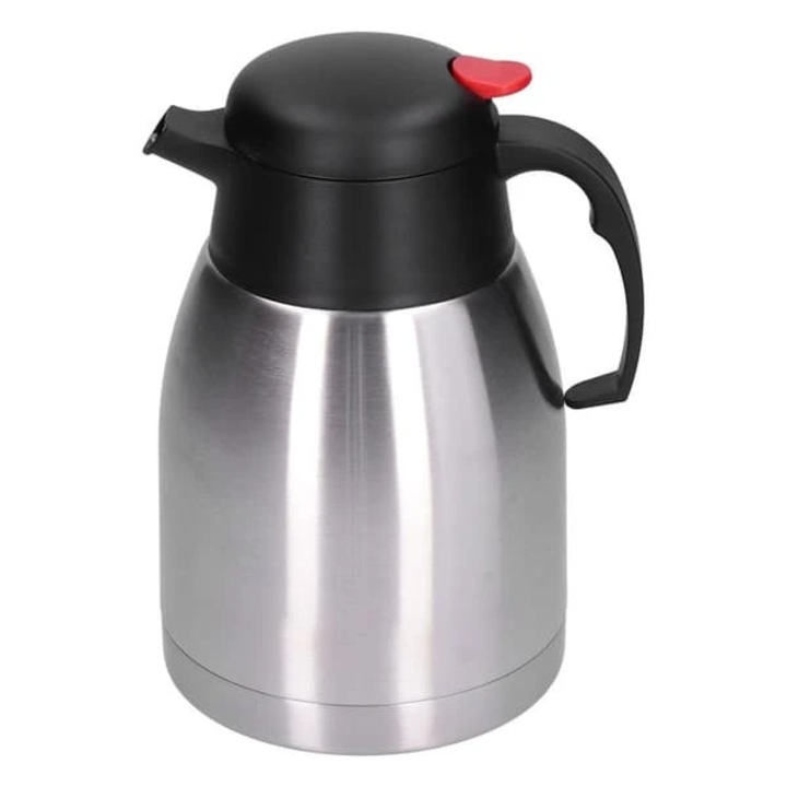 Termos carafa termo din otel inoxidabil, izolatie vid dublu strat 12-24 ore, buton de apasare ergonomic, argintiu, 1.5l