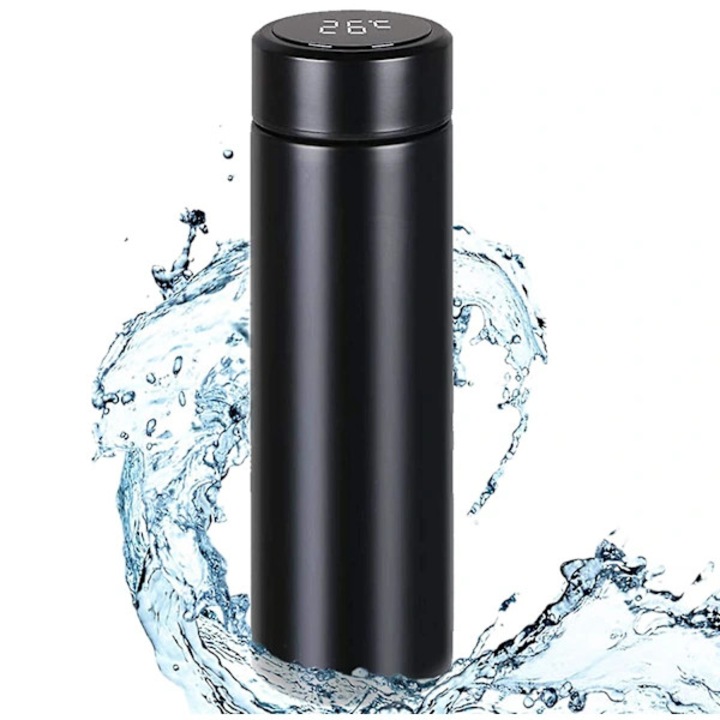 Termos 0.5L, LED, inox, etans, negru
