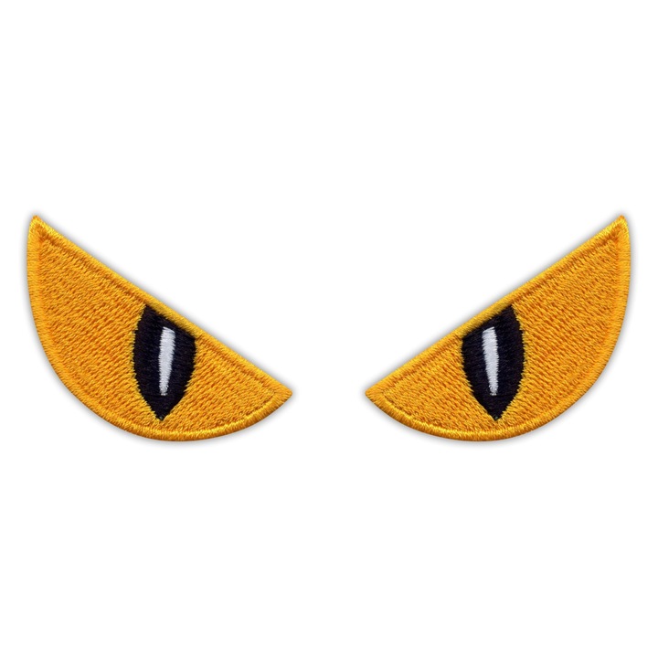 PATCHION, Hímzett textil folt varráshoz, Spooky Eyes, aszimmetrikus, 2 darabos szett, Többszínű, 4 x 4.7 cm