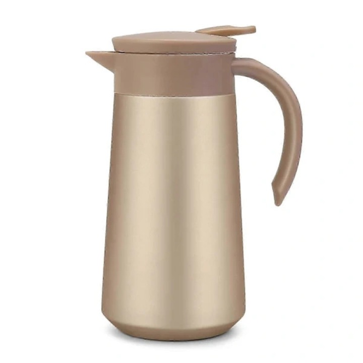 Carafa termo, termos din otel inoxidabil, dublu perete, etans, auriu, 800ml