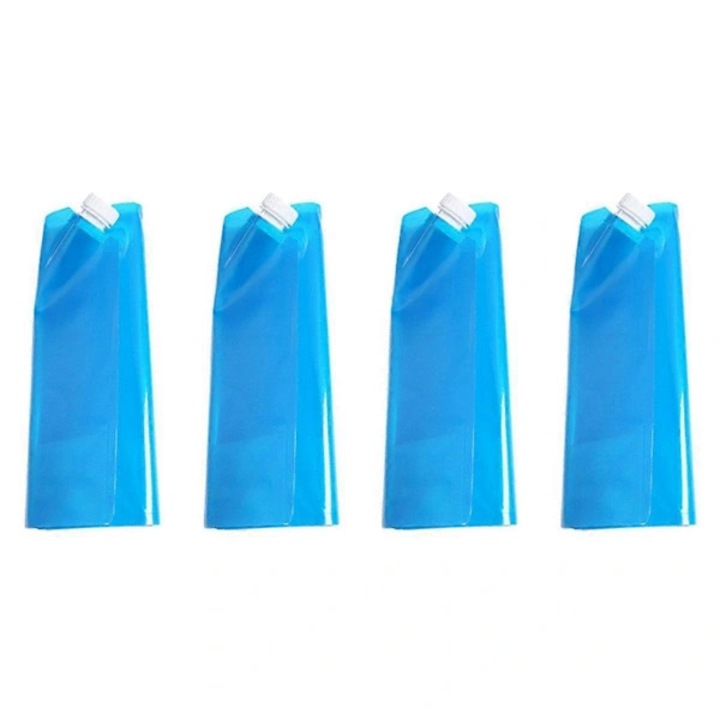 Set 4 bucati, sac pliabil pentru baie cu gheata / punga pentru baie cu gheata, capacitate 5L, usor de umplut si golit, plastic ecologic, albastru, 4 x 5L
