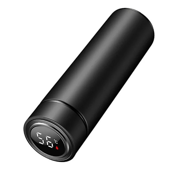 Termos inteligent 500ml, otel inoxidabil, ecran digital, negru