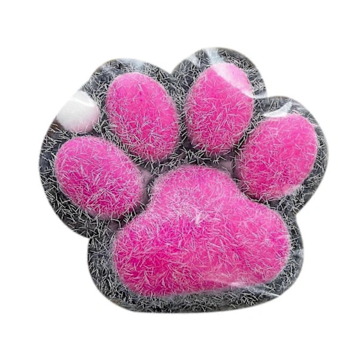 Jucarie antistres squishy tip laba de pisica, realizata manual, din PVC moale, senzoriala, mare, roz, 1 buc