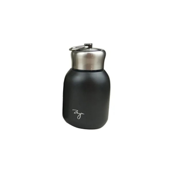 Termos mini portabil 300ml otel inoxidabil rezistent la apa negru