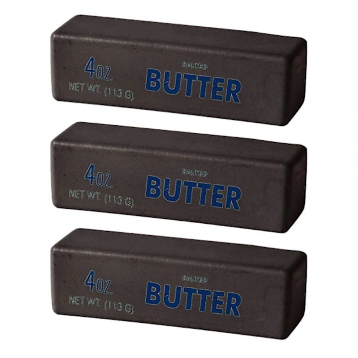 Jucarie antistres, jucarie de relaxare, forma de baton de unt, recuperare lenta, din poliuretan moale si elastic, maro inchis, 3 bucati, 13,5 cm