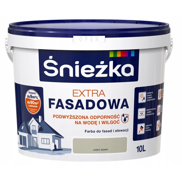 Sniezka Extra Fasadowa mosható festék, 10L, világosszürke, ellenálló, matt