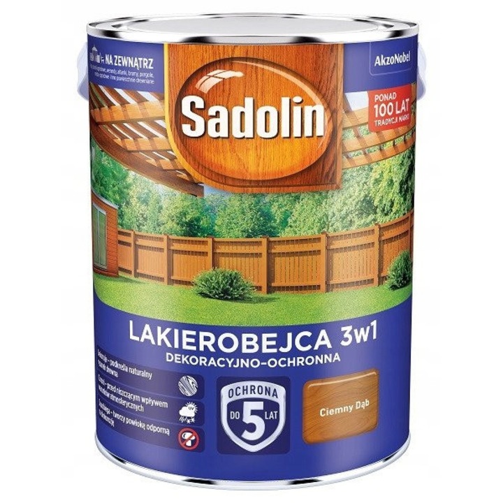 Sadolin 3in1 lazúr, sötétbarna, 5l