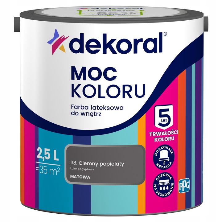 Dekoral Moc Koloru matt akril latex belső falfesték, sötét csokoládé, 2.5L
