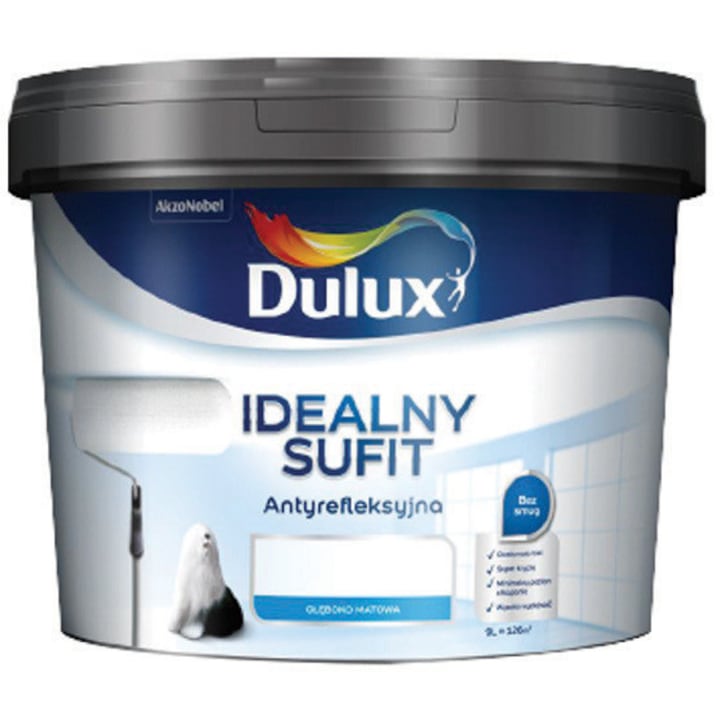 Dulux Idealny Sufit mosható festék, fehér, matt, 3L
