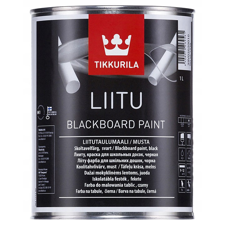 Tikkurila Liitu táblafesték, fekete, 1L, matt, 8-10m²