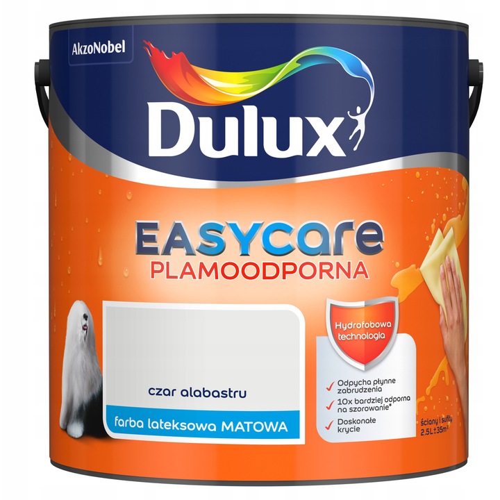 Dulux Easycare matt latex festék, ellenálló, alabástrom, 2.5L