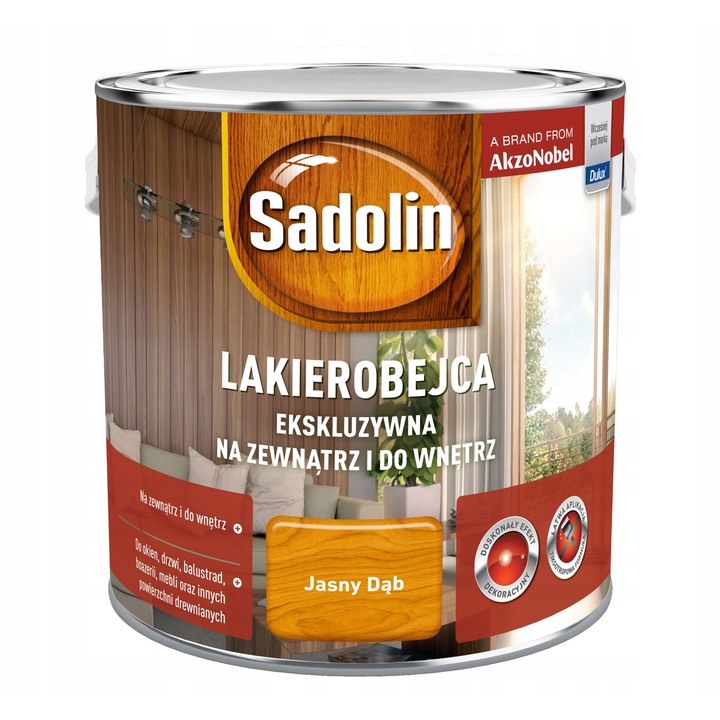 Sadolin Ekskluzywna félfényes favédő lazúr, világos tölgy, 2.5L