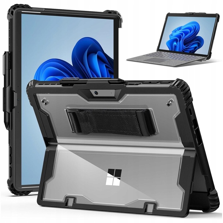 Husa tableta Supero Surface Pro 7+/7/6/5/4 cu protectie, curea, negru