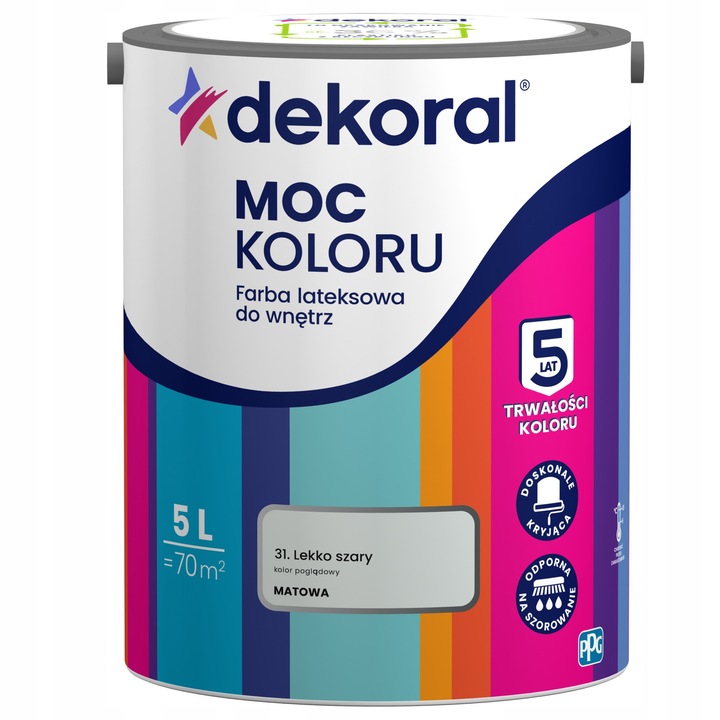 Dekoral Akrylit mosható falfesték, mosható, világosszürke, 5L
