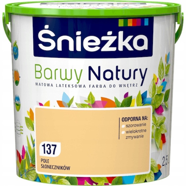 Sniezka matt mosható festék 137 sárga 2.5L