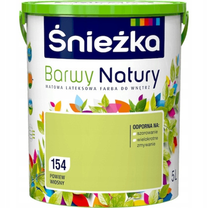 Sniezka Barwy Natury 5L matt latex festék, fehér, 14m2/L