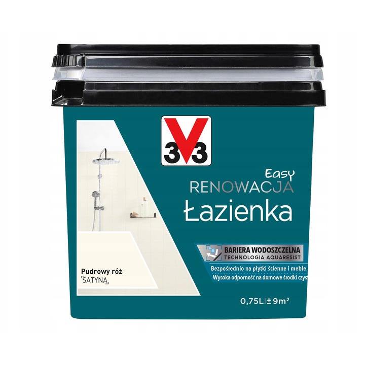 Vopsea V33 Easy Bathroom púder rózsaszín 0,75L szatén 12m2/L