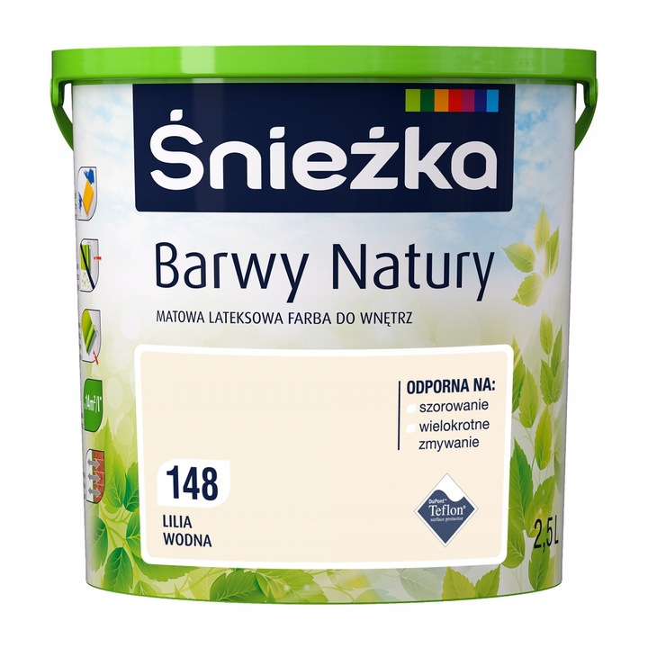 Sniezka Barwy Natury Lilia wodna mosható falfesték 2,5L matt beltéri 14m2/L