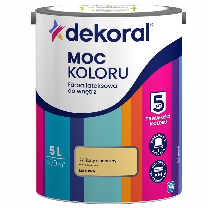 Dekoral Moc Koloru beltéri latex festék napfény sárga 5L