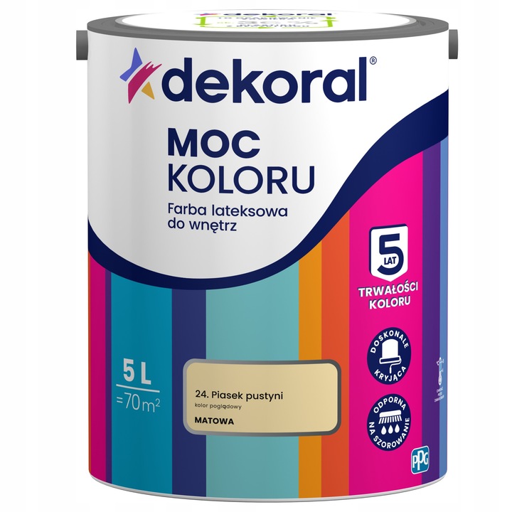 Dekoral Akrylit W latex festék, matt, ellenálló, sivatagi homok, 5L