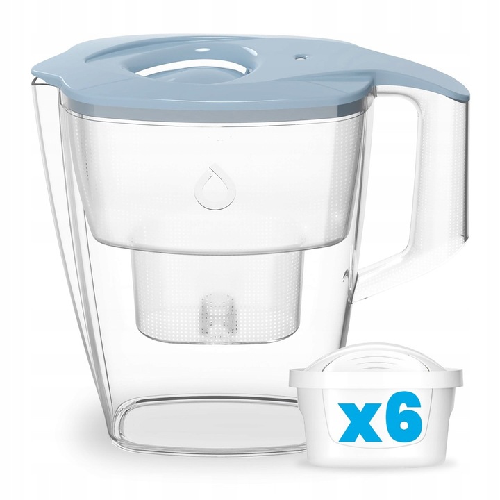Cana filtranta Dafi Mila, 3l, manuala, albastru azur, 6 filtre Unimax