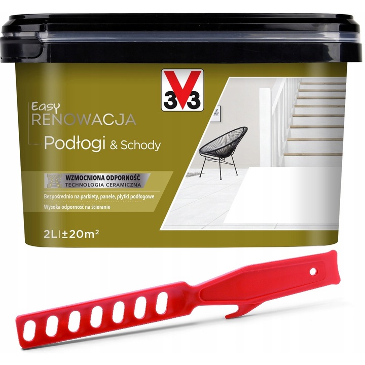 Vopsea pardoseli scari V33 Easy Renowacja alb piper 2L