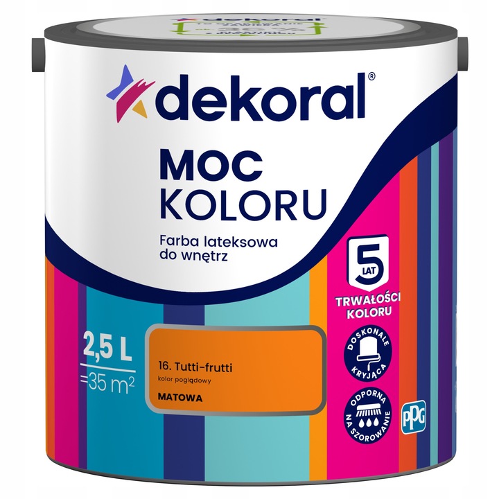 Dekoral Moc Koloru beltéri latex festék, akril, tutti-frutti, 2.5L