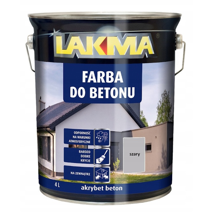 Lakma Akrybet Beton akrilfesték, időjárásálló, szürke, 4L