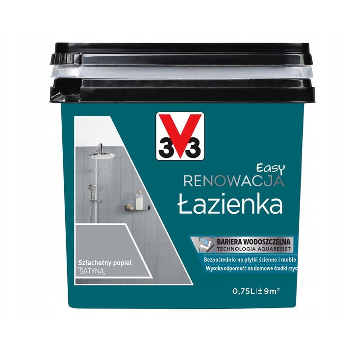 V33 Easy Renowacja für Badezimmer, wasserbeständig, grau 0.75L