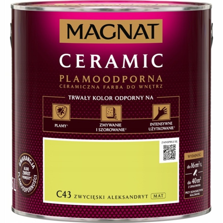 Magnat Ceramic beltéri kerámiafesték, ellenálló, matt, 2,5L, kék
