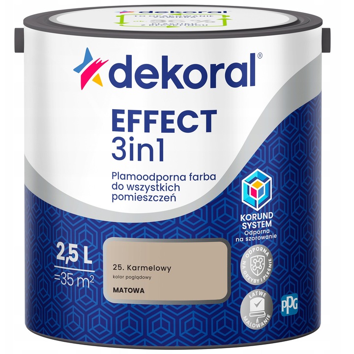 Dekoral Effect 3in1 latex festék, foltálló, karamell, 2.5L