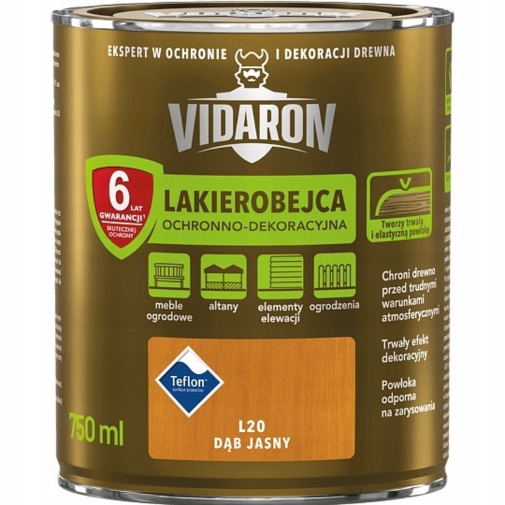 Vidaron L20 favédőlakk, védelem és dekoráció, világos tölgy, 0.75L