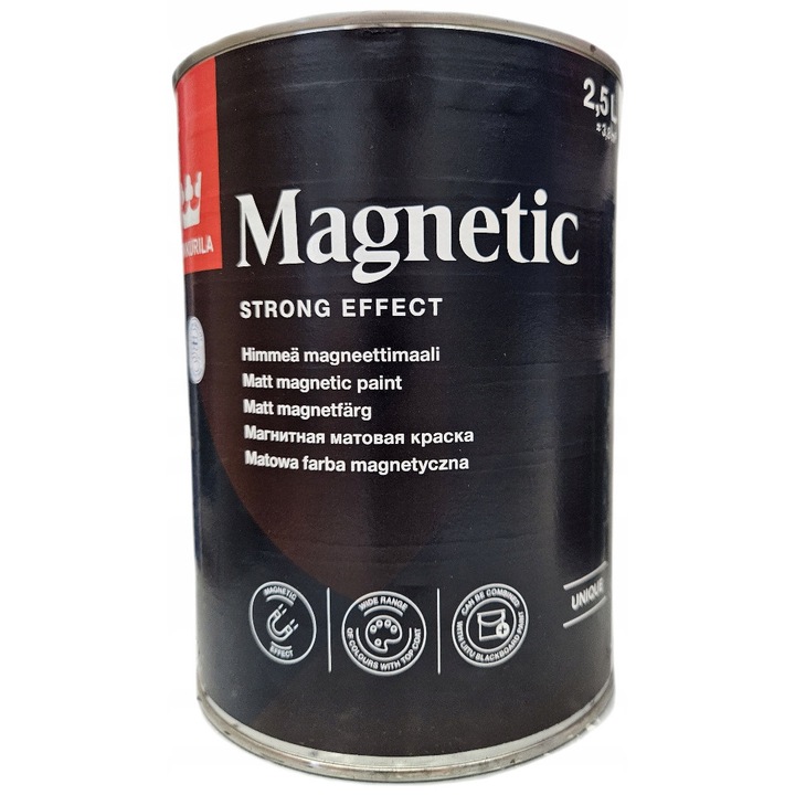 Tikkurila Magnetic mágnesfesték, szürke, 2.5L, matt, 4.5m²/L