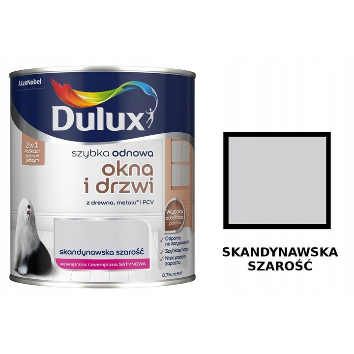 Dulux Szybka Odnowa festék, skandináv szürke, 0.75L, beltéri-kültéri