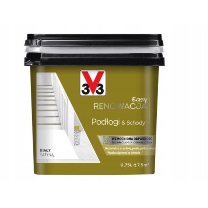 V33 Easy Bathroom padlófesték, szatén fehér, 750ml, 10m2/l