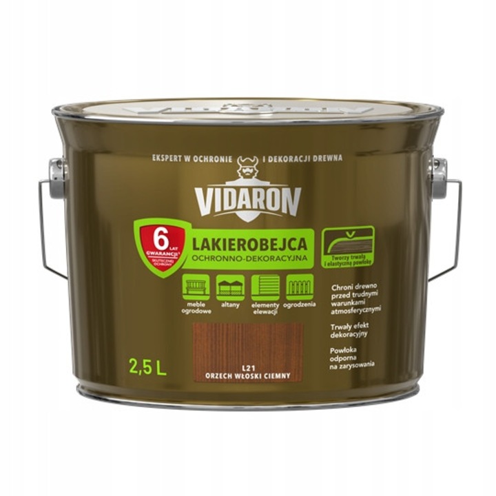 Vidaron L21 fa lakk, Teflon védelem, sötét dió, 2.5L