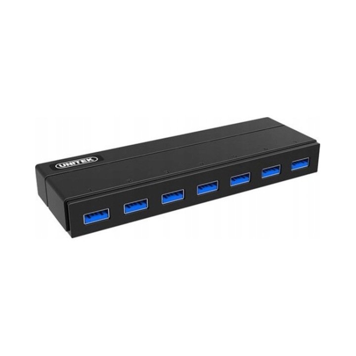 USB хъб Unitek Y-3184 активен 7 порта USB 3.0 черен 155x51x22mm