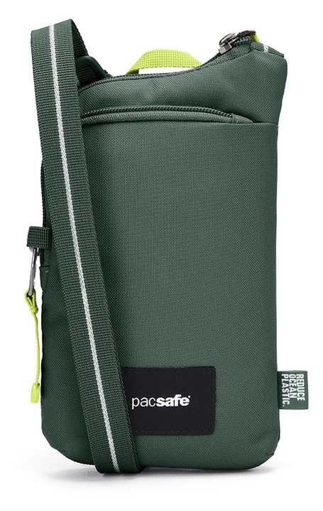 Чанта за рамо Pacsafe Go, 0.2L, зелена, 21.5x12x3cm